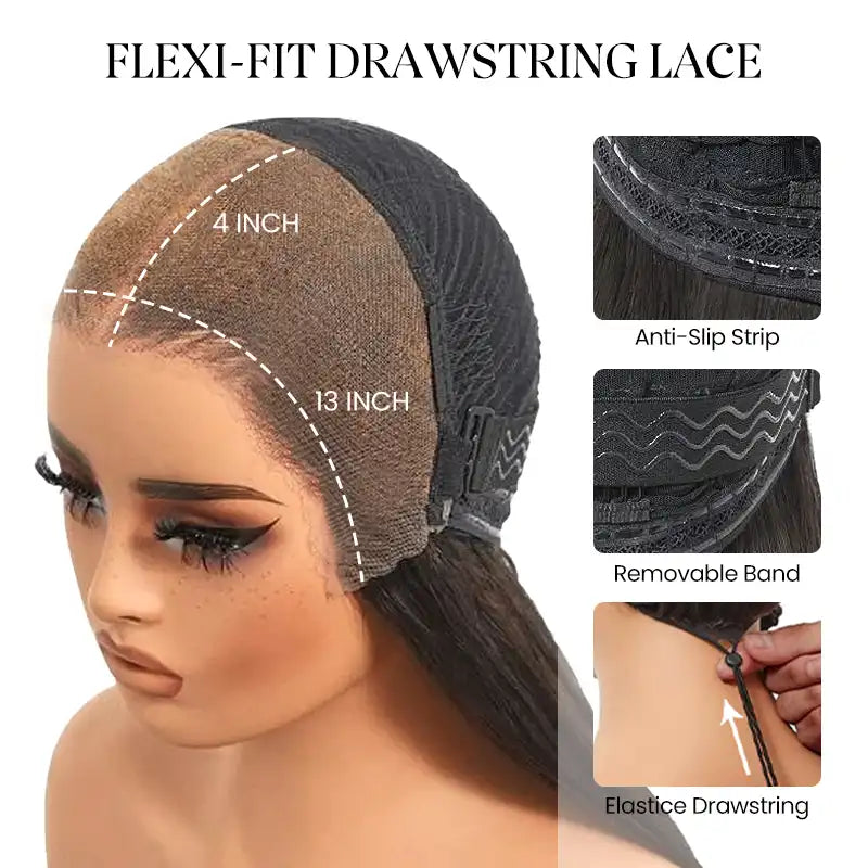 13x4 Tranparent Lace Front Burmese Human Hair 180% Density