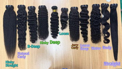 B Level Virgin Hair Natural Black Double Drawn Single Drawn Bundle 15% Ratio
