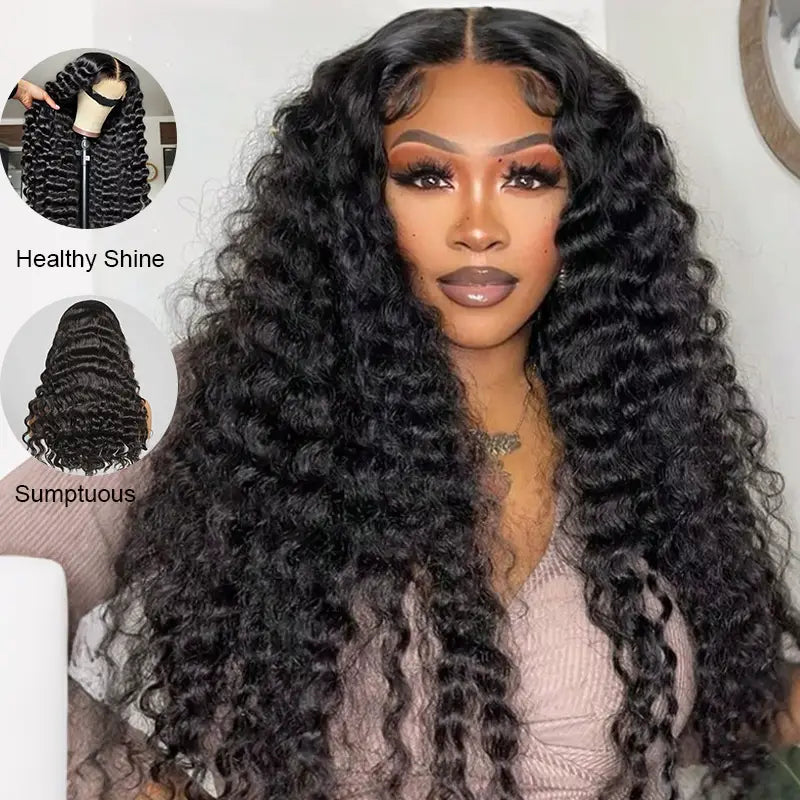5x5 Invisible Lace Closure Wigs Melted All Skin Straight Burmese Human Hair Wig 180%