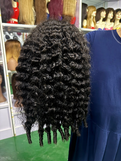 180% density half wig Burmese Curls 24 inches sample
