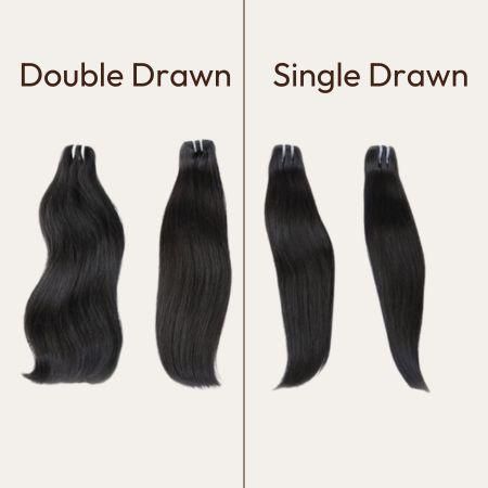 B Level Virgin Hair Natural Black Double Drawn Single Drawn Bundle 15% Ratio